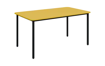 JSBR 150N Jídelní stůl 1500 x 900 mm, deska žlutá odio / podnož černá